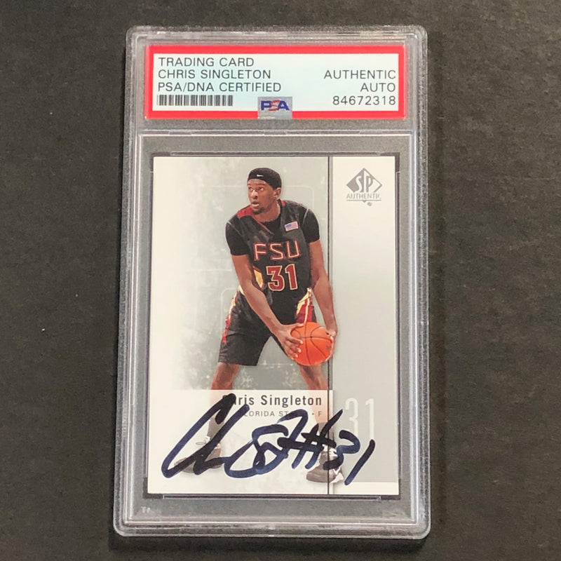 2011-12 SP Authentic #38 Chris Singleton Signed Card AUTO PSA Slabbed Florida State