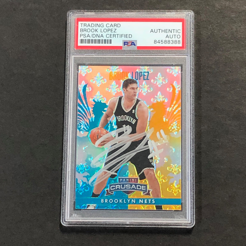 2013-14 Panini Crusade #234 Brook Lopez Signed Card AUTO PSA Slabbed Nets