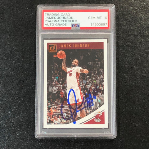 2018-19 Panini Donruss #25 James Johnson Signed Card AUTO 10 PSA/DNA Slabbed Heat