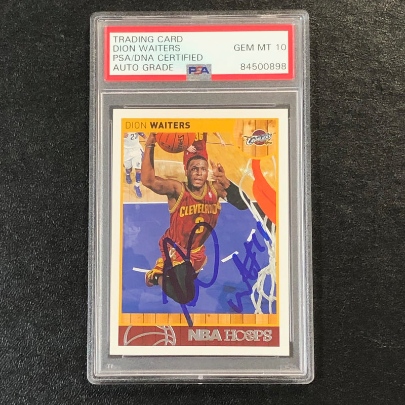2013-14 NBA Hoops #225 Dion Waiters Signed Card AUTO 10 PSA Slabbed Cavaliers