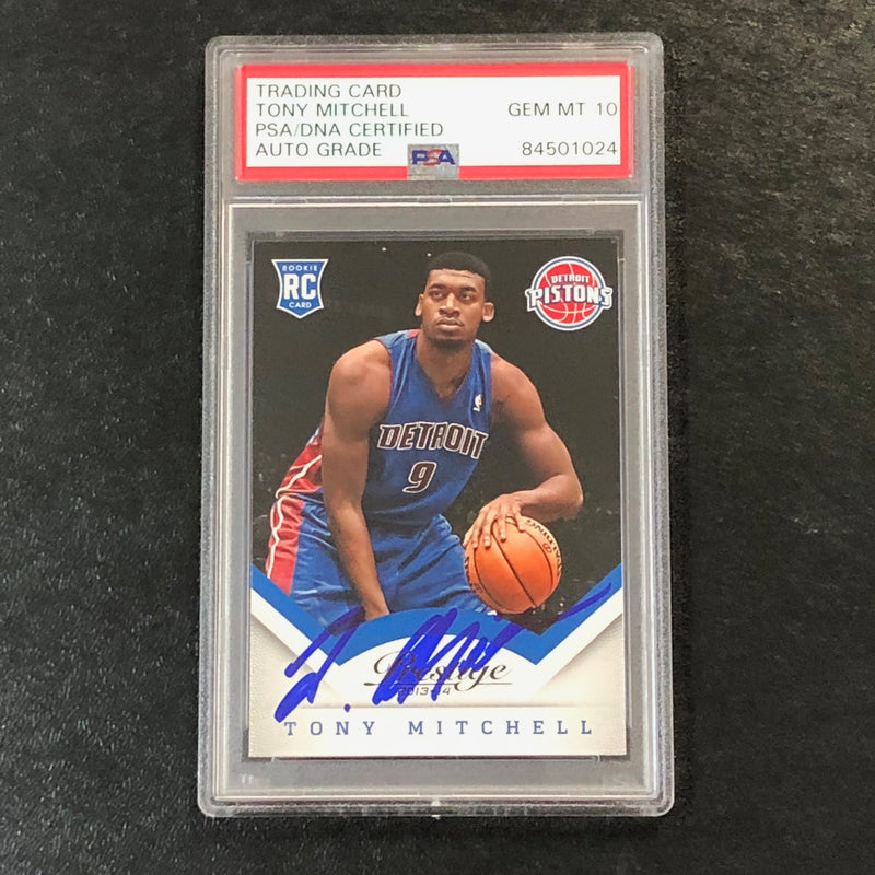 2013-14 Panini Prestige #196 Tony Mitchell Signed Card AUTO 10 PSA Slabbed RC Pistons