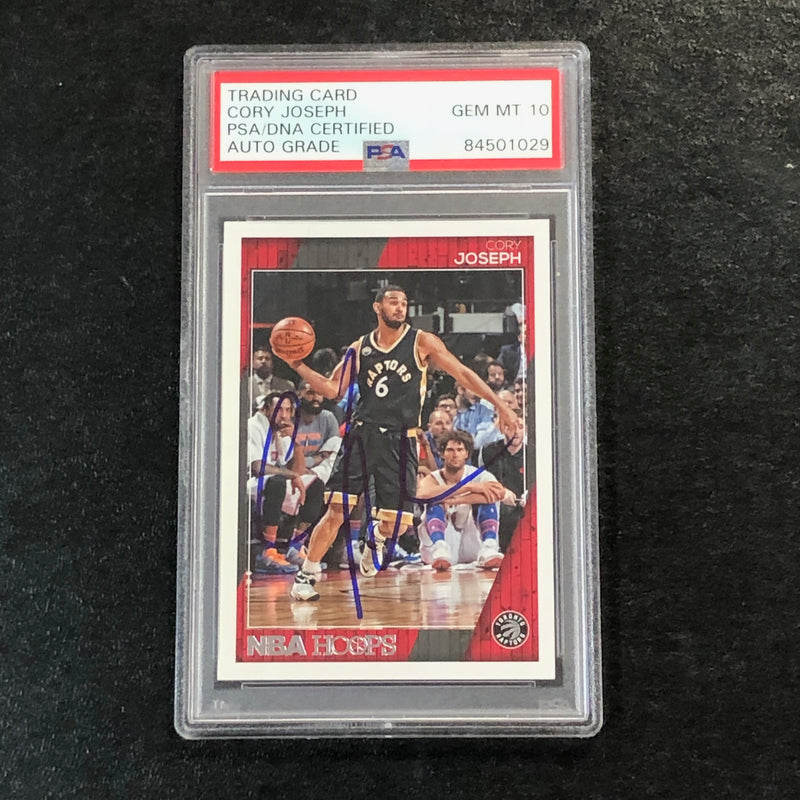 2016-17 NBA Hoops #115 Cory Joseph Signed Card AUTO 10 PSA Slabbed Raptors