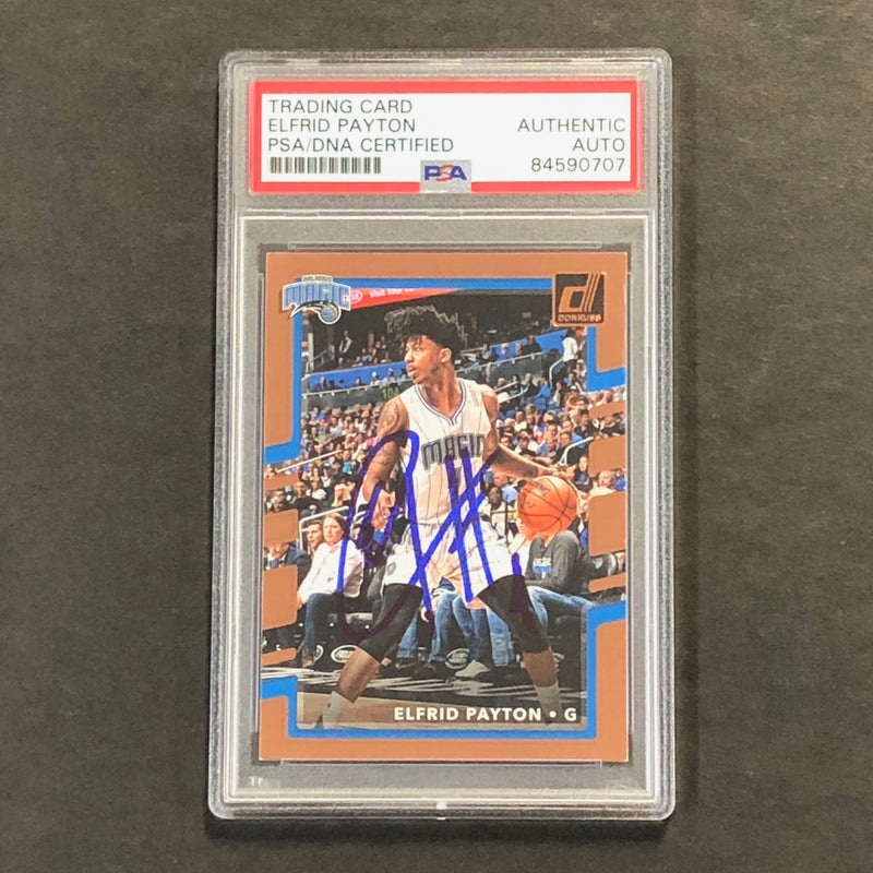 2017-18 PANINI DONRUSS #110 Elfrid Payton Signed Card AUTO PSA/DNA Slabbed Magic