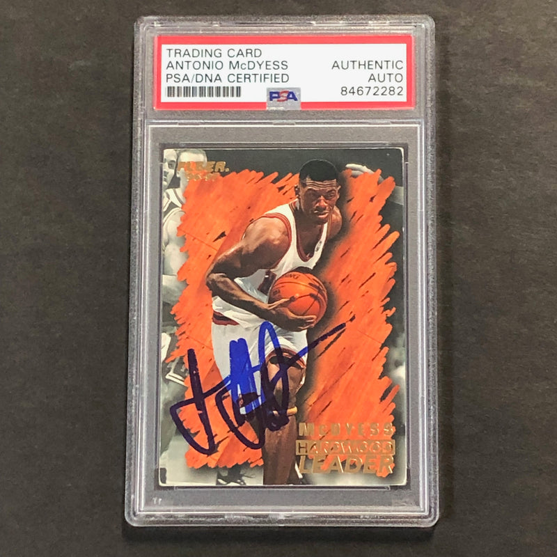 1996-97 Fleer Hardwood Leaders #126 Antonio McDyess Signed Card PSA Slabbed Nuggets