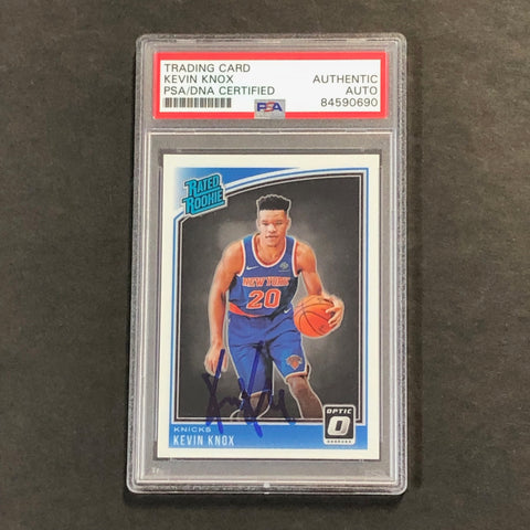 2018-19 Donruss Optic Rated Rookie #190 Kevin Knox Signed Card AUTO PSA Slabbed RC Knicks