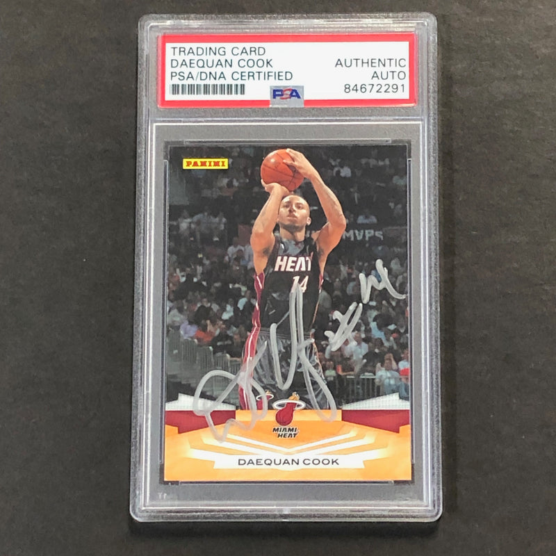 2009-10 Panini Basketball #126 Daequan Cook Signed Card AUTO PSA Slabbed Heat
