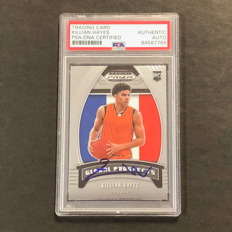2020-21 Panini Prizm Global Prospects #96 Killian Hayes Signed Card AUTO PSA Slabbed RC Pistons