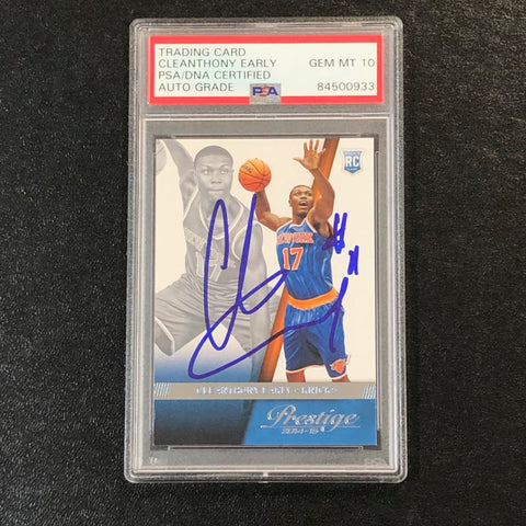 2014-15 Panini Prestige #189 CLEANTHONY EARLY Signed AUTO 10 PSA Slabbed RC Knicks