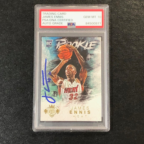 2014-15 Panini Court Kings Rookie #129 JAMES ENNIS Signed Card AUTO 10 PSA Slabbed RC Heat