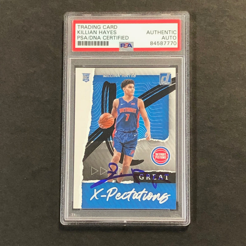 2020-21 Donruss Great X-Pectation #7 Killian Hayes Signed Card AUTO PSA Slabbed RC Pistons