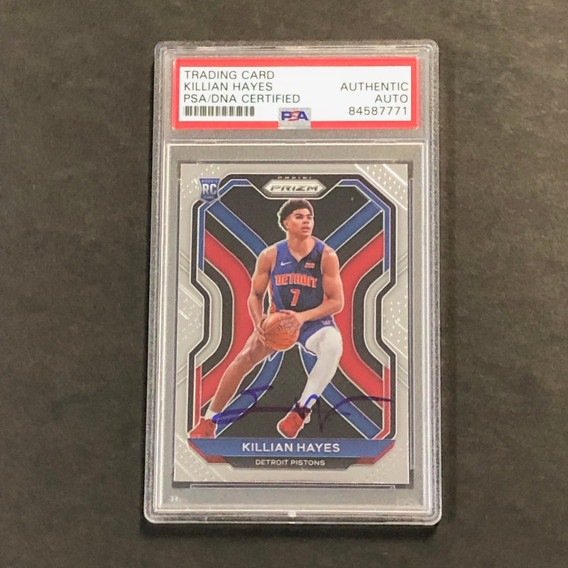 2020-21 Panini Prizm #270 Killian Hayes Signed Card AUTO PSA Slabbed RC Pistons