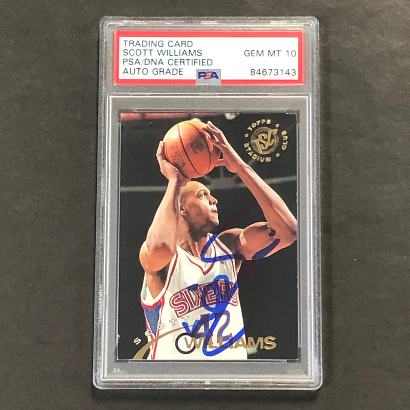 1994-95 Topps Stadium Club #272 Scott Williams Signed Card AUTO PSA Slabbed 76ers