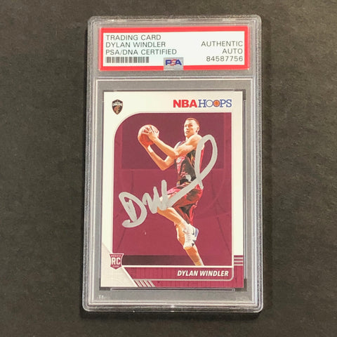 2019-20 NBA Hoops #221 Dylan Windler Signed Card AUTO PSA Slabbed RC Cavaliers