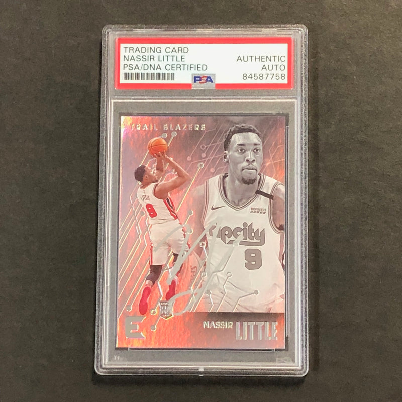 2019-20 Panini Essentials #22 Nassir Little Signed Rookie Card AUTO PSA Slabbed RC Blazers