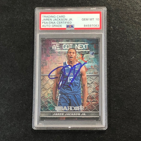 2018-19 NBA Hoops We Got Next #WGN-4 Jaren Jackson Jr. Signed Card AUTO 10 PSA Slabbed RC Grizzlies