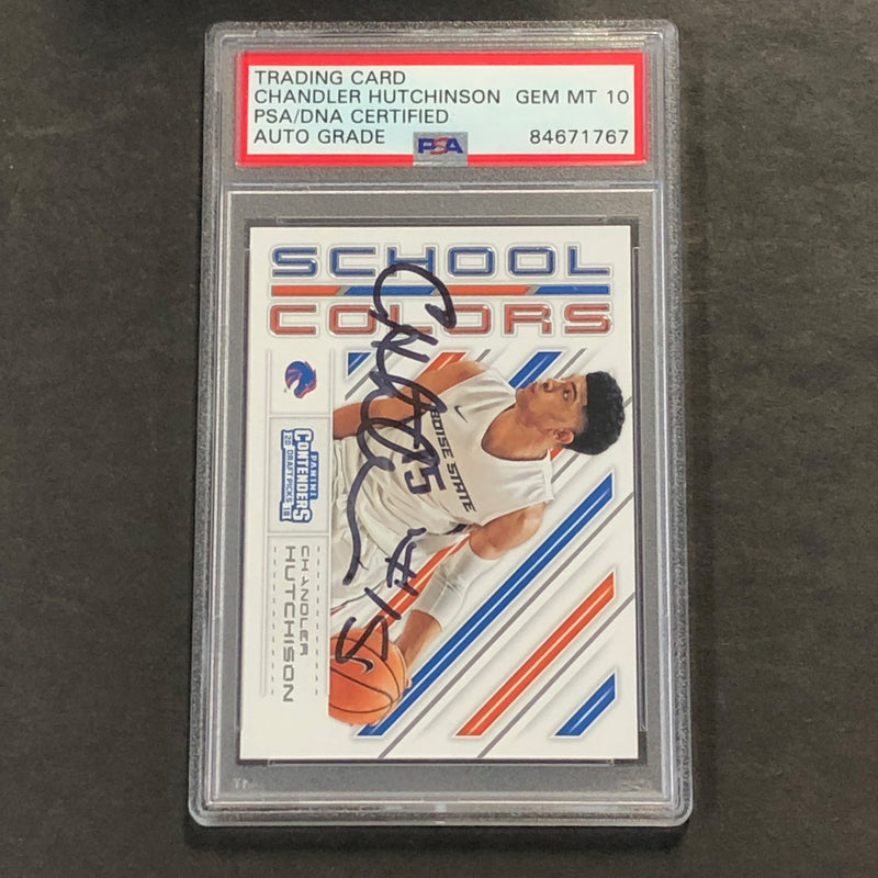 2018 Panini Contenders Draft Picks #20 Chandler Hutchison Signed Card AUTO 10 PSA Slabbed RC Bulls