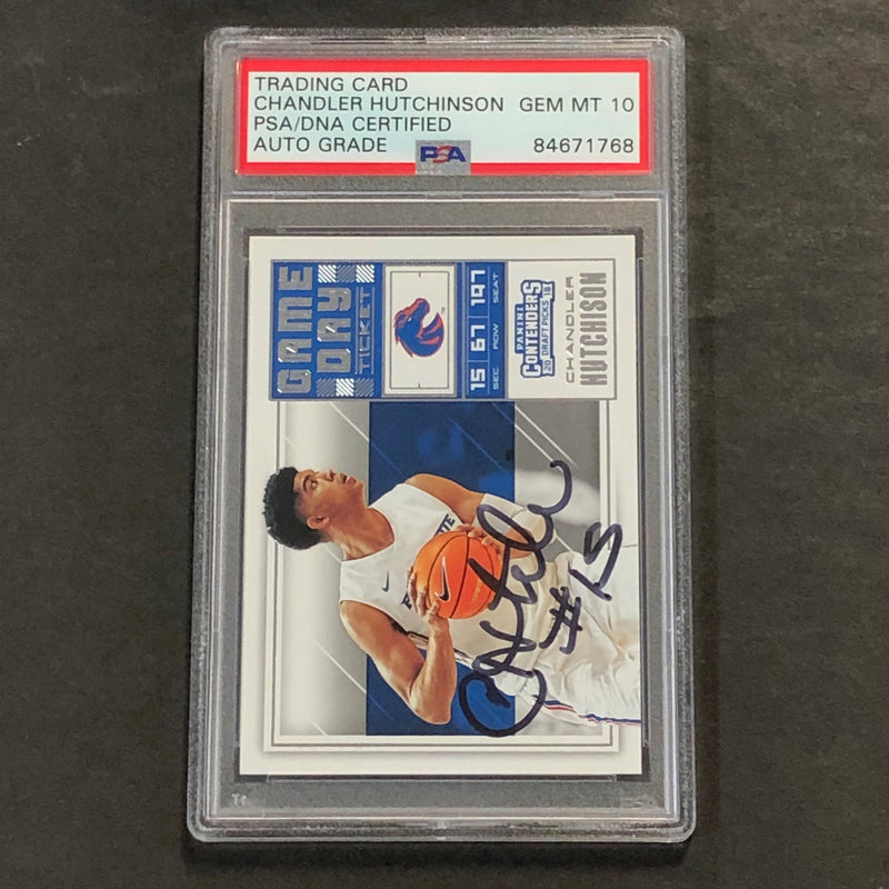 2018 Panini Contenders Draft Picks #20 Chandler Hutchison Signed Card AUTO 10 PSA Slabbed RC Bulls