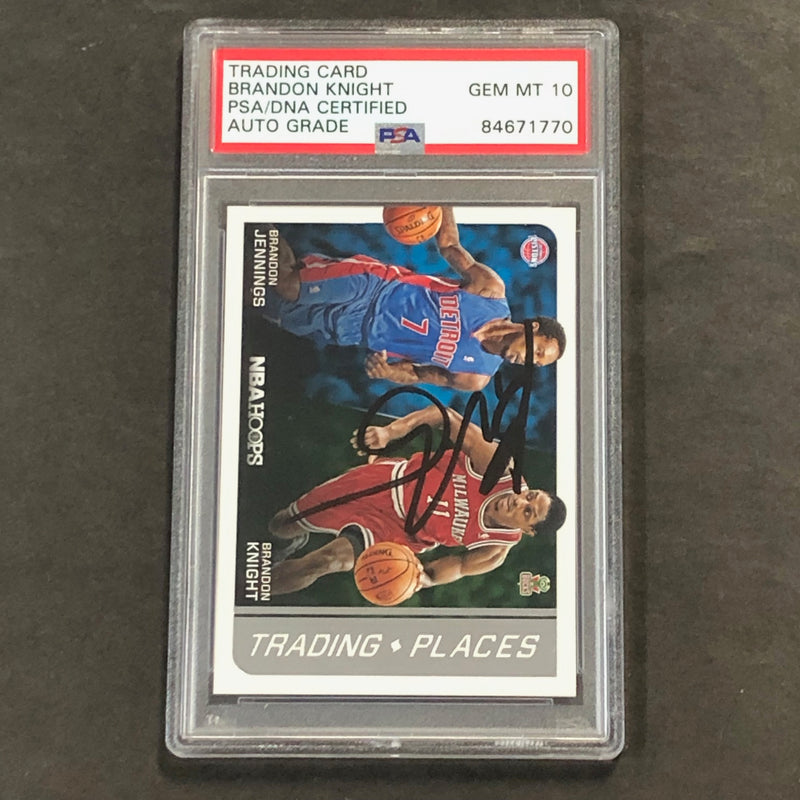 2014-15 Panini Hoops Switching Places #20 Brandon Knight Signed Card AUTO GRADE 10 PSA Slabbed Bucks