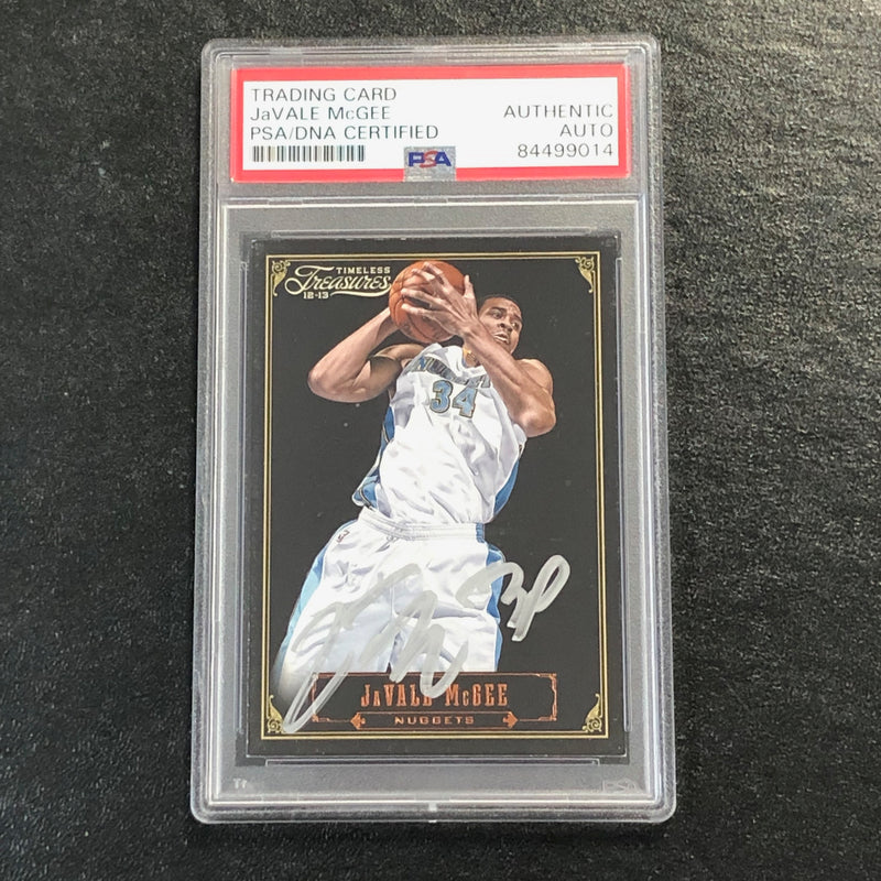 2013-14 Panini Timeless Treasures #64 JaVale McGee Signed AUTO PSA Slabbed Nuggets