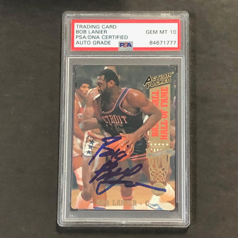 1993 Action Packed #42 Bob Lanier Signed Card AUTO 10 PSA Slabbed Pistons