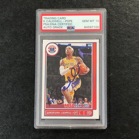 2021-22 NBA Hoops #176 Kentavious Caldwell-Pope Signed Card AUTO 10 PSA Slabbed Lakers