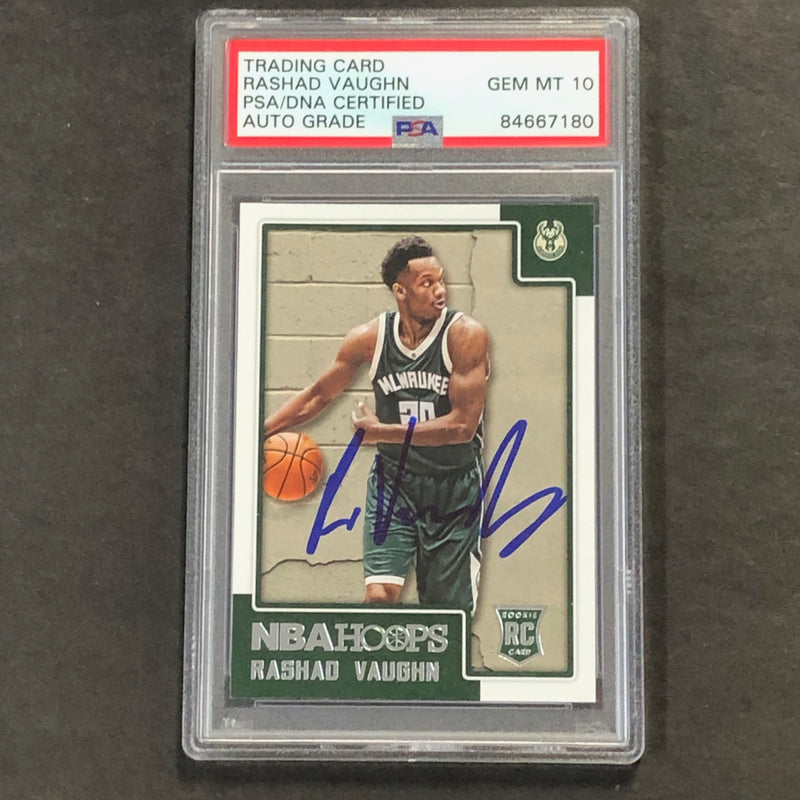 2015-16 Panini NBA Hoops #269 Rashad Vaughn Signed Card AUTO 10 PSA Slabbed RC Rookie