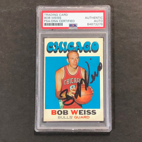 1971 Topps #128 Bob Weiss Signed Card PSA Slabbed Bulls