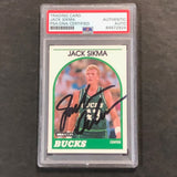 1989 NBA Hoops #66 Jack Sikma Signed Card AUTO PSA/DNA Slabbed Bucks