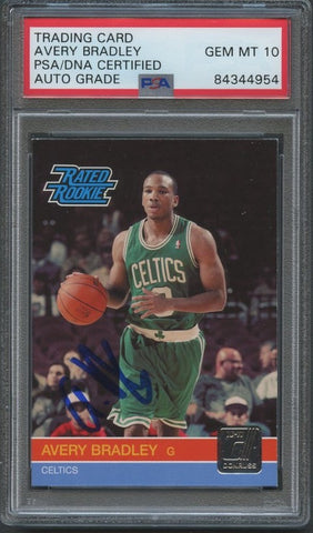2010-11 Donruss #246 Avery Bradley Signed Card AUTO 10 PSA/DNA Slabbed RC Celtics