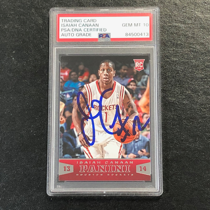 2013-14 Panini Basketball #193 Isaiah Canaan Signed Card AUTO 10 PSA Slabbed RC Rockets