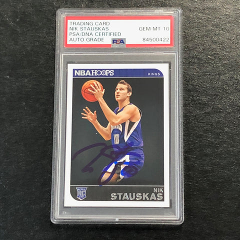 2014-15 NBA Hoops #268 Nik Stauskas Signed Card AUTO 10 PSA Slabbed RC Kings