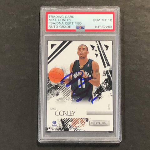 2009-10 Rookies and Stars #45 Mike Conley signed Auto 10 Card PSA/DNA Slabbed Grizzlies