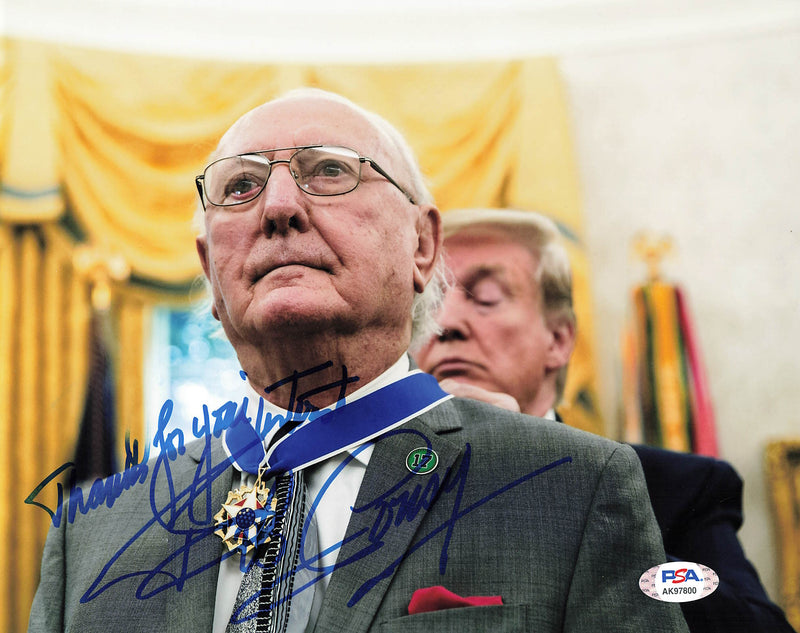 BOB COUSY signed 8x10 photo PSA/DNA Boston Celtics Autographed Donald Trump