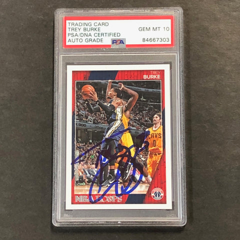 2016-17 NBA HOOPS #194 Trey Burke Signed Card AUTO 10 PSA Slabbed Wizards