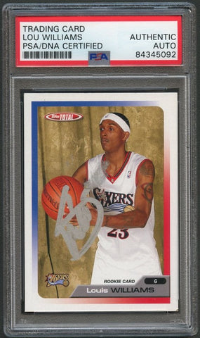 2005-06 Topps Total #327 Lou Williams Signed Card AUTO PSA Slabbed 76ers