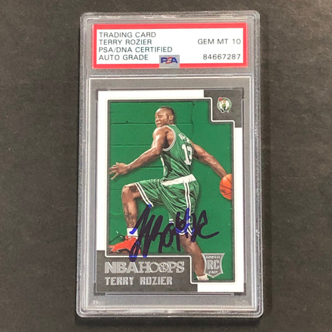 2015-16 NBA Hoops #274 Terry Rozier Signed Card AUTO GRADE 10 PSA/DNA Slabbed RC Celtics