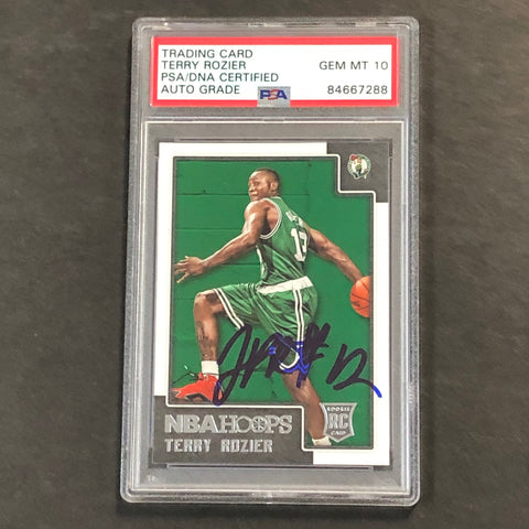 2015-16 NBA Hoops #274 Terry Rozier Signed Card AUTO GRADE 10 PSA/DNA Slabbed RC Celtics