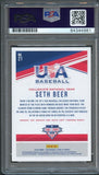 2018 Panini Stars & Stripes #21 Seth Beer Signed Card PSA Slabbed Auto Grade 10 Team USA