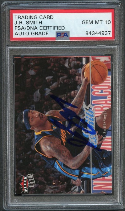 2007-08 Fleer Ultra #43 J.R. Smith Signed AUTO 10 PSA Slabbed Nuggets