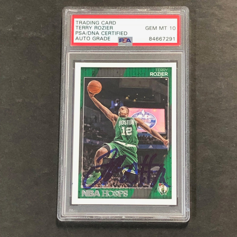 2016-17 NBA Hoops #175 Terry Rozier Signed Card AUTO 10 PSA/DNA Slabbed Celtics