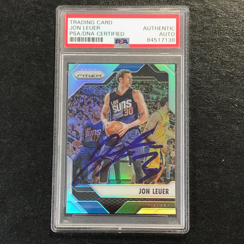 2016-17 Panini Prizm Silver #210 Jon Leuer Signed Card AUTO PSA Slabbed Pistons