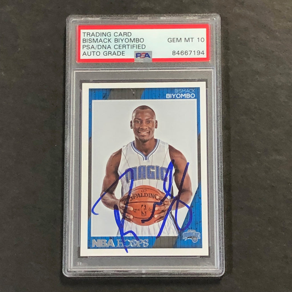 2016-17 NBA Hoops #114 Bismack Biyombo Signed Card AUTO GRADE 10 PSA S Golden State Memorabilia 2016-17 NBA Hoops #114 Bismack Biyombo Signed Card AUTO GRADE 10 PSA S Golden State Memorabilia