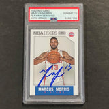 2015-16 NBA Hoops #104 Marcus Morris Signed Card AUTO 10 PSA Slabbed Pistons