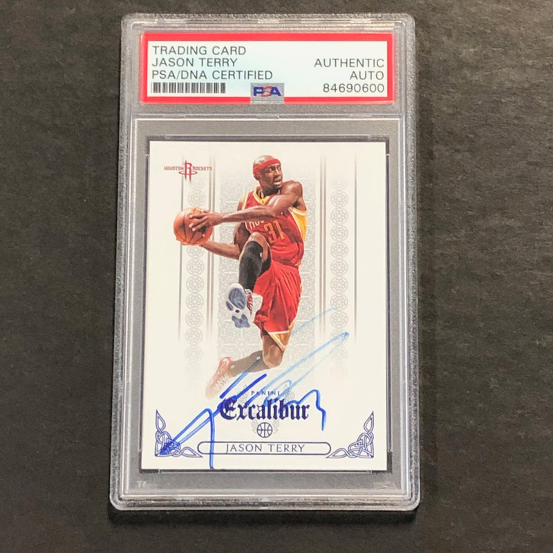 2014-15 Panini Excalibur #133 Jason Terry Signed Card AUTO PSA Slabbed Rockets