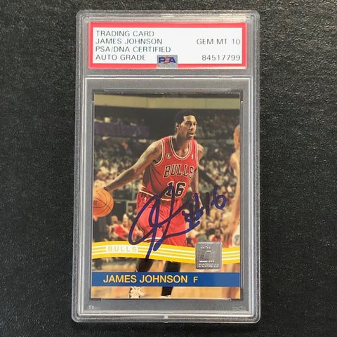 2010 Donruss #43 James Johnson Signed Card AUTO 10 PSA/DNA Slabbed Bulls