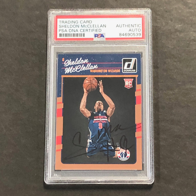 2016-17 Donruss Basketball #199 Sheldon McClellan Signed Card AUTO PSA Slabbed Wizards
