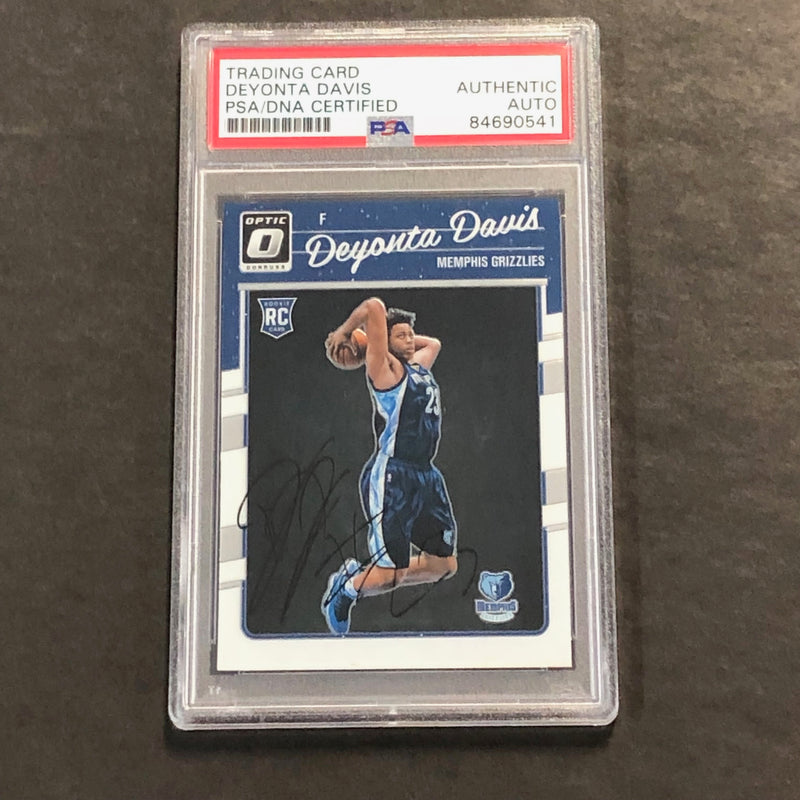 2016-17 Panini Optic #175 Deyonta Davis Signed Card AUTO PSA Slabbed RC Grizzlies