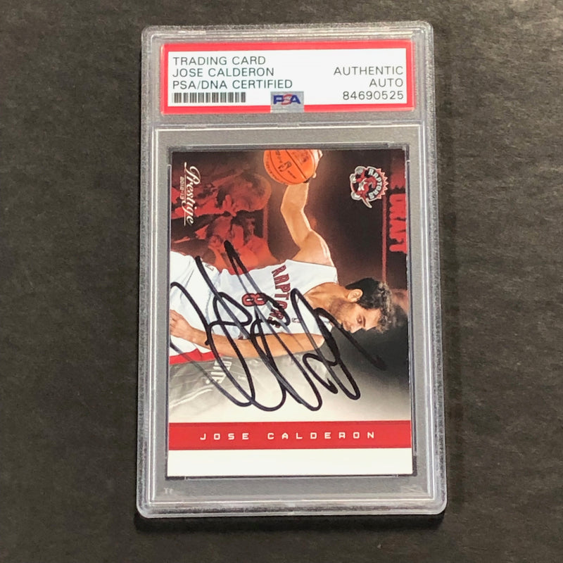 2012-13 Panini Prestige #23 Jose Calderon Signed Card AUTO PSA Slabbed Raptors