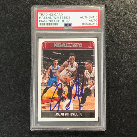 2017-18 NBA Hoop #65 Hassan Whiteside Signed Card AUTO PSA Slabbed Heat