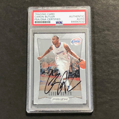 2012-13 Panini Prizm #89 Caron Butler Signed Card AUTO PSA Slabbed Clippers